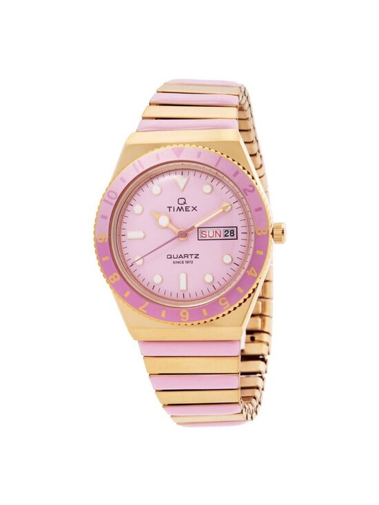 NWT Timex Q Quartz Pink Dial Ladies Watch